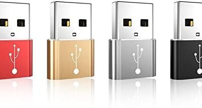 BoxWave Adapter Compatible with Keith McMillen Instruments QuNeo MPE – USB-A to C PortChanger (5-Pack), Type-C OTG Convert Charging Data Adapter – Metallic Silver