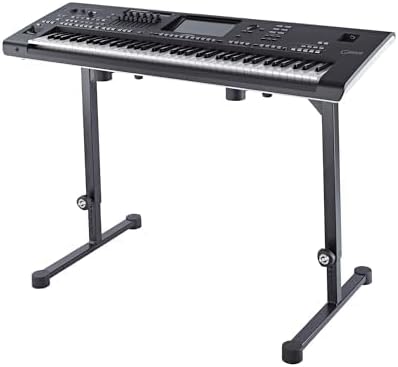 K&M Konig & Meyer 18810.015.55 Table Style Keyboard Stand Omega – Sturdy Height Adjustable Frame – Folds Flat Portable – Fits Piano and Electric Keyboards – For Adult and Youth Musicians – Black