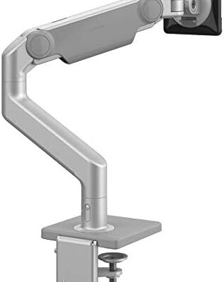 31OOnJ1f5L. AC Humanscale M8.1 Adjustable Monitor Arm with Two Piece Clamp Mount and Base – Silver M81CMSBTB