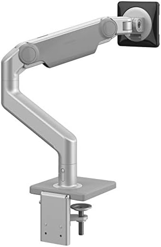 31OOnJ1f5L. AC Humanscale M8.1 Adjustable Monitor Arm with Two Piece Clamp Mount and Base – Silver M81CMSBTB
