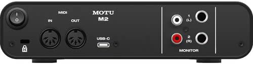 MOTU M2 USB-C Audio-MIDI Interface (3120) Bundle with 10 Ft XLR Cable, Fiber Cloth, Cable ties