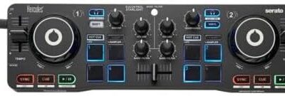 Hercules DJControl Starlight | Pocket USB DJ Controller with Serato DJ Lite, Touch-Sensitive Jog Wheels, Built-in Sound Card and Built-in Light Show