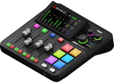 41 RDylIqL. AC RODE RODECaster Duo Integrated Audio Production Studio | Compact Mixer with Dual USB Interface & Bluetooth | For Podcasting & Live Streaming (RCDUO) + 32GB MicroSDHC Memory Card + 10 Foot XLR + More