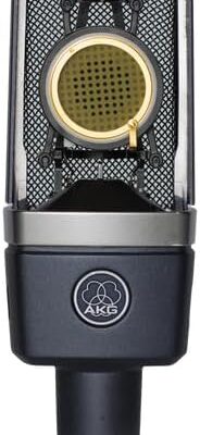 AKG Pro Audio C214 Studio Grade Professional Large Diaphragm, Single Capsule, Vocal and Instrument Condenser Microphone with Rugged Aluminum Carrying Case. XLR Connector. Gray with Gold