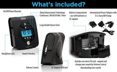 Sound Oasis Tinnitus Sound Therapy System, 24 Dr. Developed Sounds, Manage Tinnitus, Sleep Enhancement Lulls You to Sleep, Ear Ringing & Noise Relief, Privacy, Alarm w/Chime, Auto-Off Sleep Timer