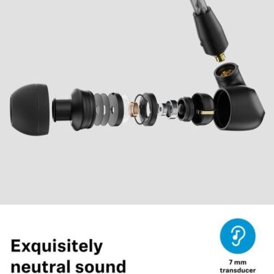 41AFmpOvVpL. AC Sennheiser Consumer Audio IE 200 In-Ear Audiophile Headphones – TrueResponse Transducers for Neutral Sound, Impactful Bass, Detachable Braided Cable with Flexible Ear Hooks – Black