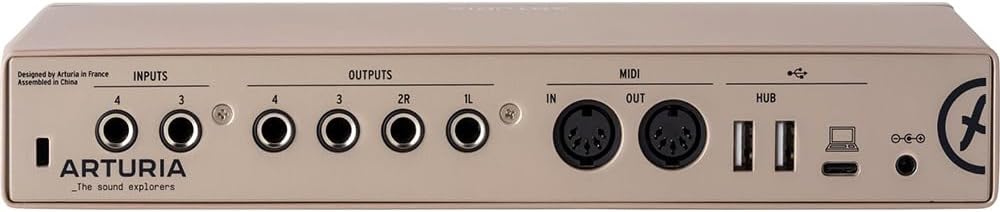 Arturia 800123 MiniFuse 4 USB-C Audio Interface, Champagne Bundle with 2 YR CPS Enhanced Protection Pack and 4x OnStage 25ft XLR Cable