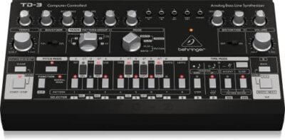 41EIHctR5oL. AC Behringer TD-3-BK Analog Bass Line Synthesizer with VCO, VCF, 16-Step Sequencer, Distortion Effects and 16-Voice Poly Chain