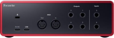 Focusrite Scarlett 4i4 USB-C Audio/MIDI Interface (4th Gen) Bundle with Polsen HPC-A30 Studio Monitor Headphones, Pop Filter and 2x XLR- XLR Cable