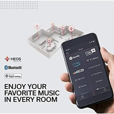 Denon AVR-X1700H 7.2 Channel AV Receiver – 80W/Channel, Advanced 8K HDMI Video w/eARC, Dolby Atmos, DTS:X, Built-in HEOS, Amazon Alexa Voice Control