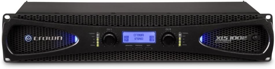Crown XLS1002 2-Channel Class D DriveCore Professional Power Amplifier with DSP, Band Pass Filters & Peakx Limiters. XLR/RCA Inputs, 350W at 4 Ohm, PureBand Crossover System. Black