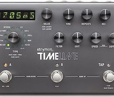 Strymon TimeLine Guitar Delay Pedal with 12 Unique Delay Machines for Electric and Acoustic Guitar, Synths, Vocals and Keyboards​​