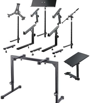 K&M Konig & Meyer 18810.015.55 Table Style Keyboard Stand Omega – Sturdy Height Adjustable Frame – Folds Flat Portable – Fits Piano and Electric Keyboards – For Adult and Youth Musicians – Black