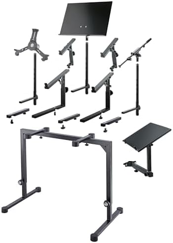 K&M Konig & Meyer 18810.015.55 Table Style Keyboard Stand Omega – Sturdy Height Adjustable Frame – Folds Flat Portable – Fits Piano and Electric Keyboards – For Adult and Youth Musicians – Black