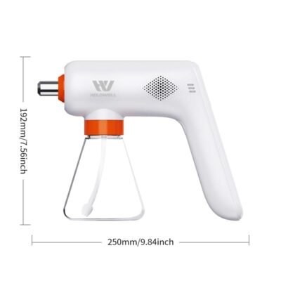 41NwO7QsfkL Cordless Electric Disinfection Fogger, Detachable Stainless Steel Nozzle, 3-Gear Adj 14.2oz Sanitizer Atomizer, Blue Light Nano Spray Gun for Place Cleaning/High-Touch Item Contactless Sanitization