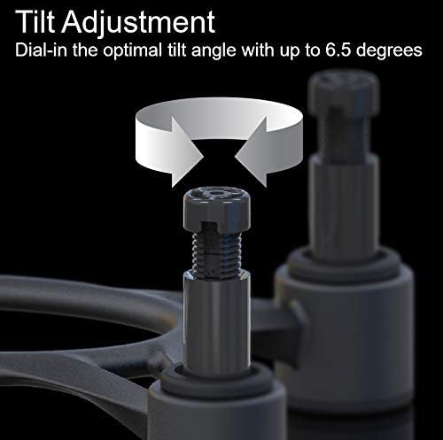 IsoAcoustics Aperta Series Isolation Speaker Stands with Tilt Adjustment: Aperta300 (11.8 W x 7.9 D) Silver (Single)