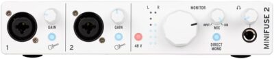 41ccKp4icwL. AC SL1080 Arturia – MiniFuse 2 – Compact USB Audio & MIDI Interface with Creative Software for Recording, Production, Podcasting, Guitar – White