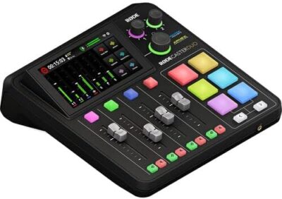 41en6pvkaL. AC RODE RODECaster Duo Integrated Audio Production Studio | Compact Mixer with Dual USB Interface & Bluetooth | For Podcasting & Live Streaming (RCDUO) + 32GB MicroSDHC Memory Card + 10 Foot XLR + More