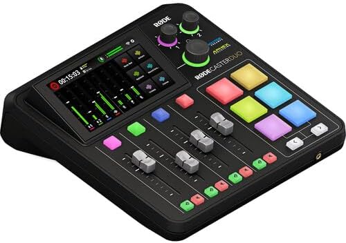 RODE RODECaster Duo Integrated Audio Production Studio | Compact Mixer with Dual USB Interface & Bluetooth | For Podcasting & Live Streaming (RCDUO) + 32GB MicroSDHC Memory Card + 10 Foot XLR + More