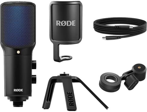 Rode NT-USB+ Versatile Studio-Quality USB Microphone with StreamEye Microphone Boom Arm and Polishing Cloth