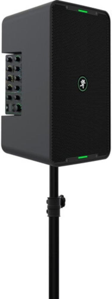 Mackie ShowBox All-in-One Battery-Powered 400W 8 Live Performance Rig with Breakaway Mix Control (Pair) Bundle with Auray Steel Speaker Stands with Tripod Base, Carrying Case and 2X XLR Cable