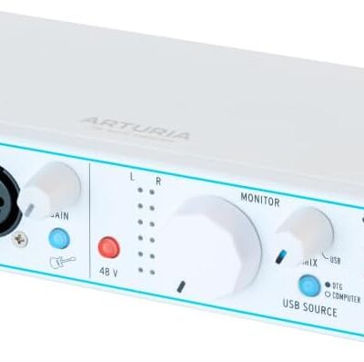 Arturia – MiniFuse 2 OTG – Audio & MIDI Interface with Creative Software for Recording, Production, Podcasting, Guitar, USBC/USBA – White