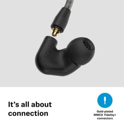 41sjkyR4OoL. AC Sennheiser Consumer Audio IE 200 In-Ear Audiophile Headphones – TrueResponse Transducers for Neutral Sound, Impactful Bass, Detachable Braided Cable with Flexible Ear Hooks – Black