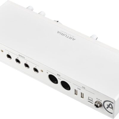 Arturia – MiniFuse 4 – Compact USB Audio & MIDI Interface with Creative Software for Recording, Production, Podcasting, Guitar – White