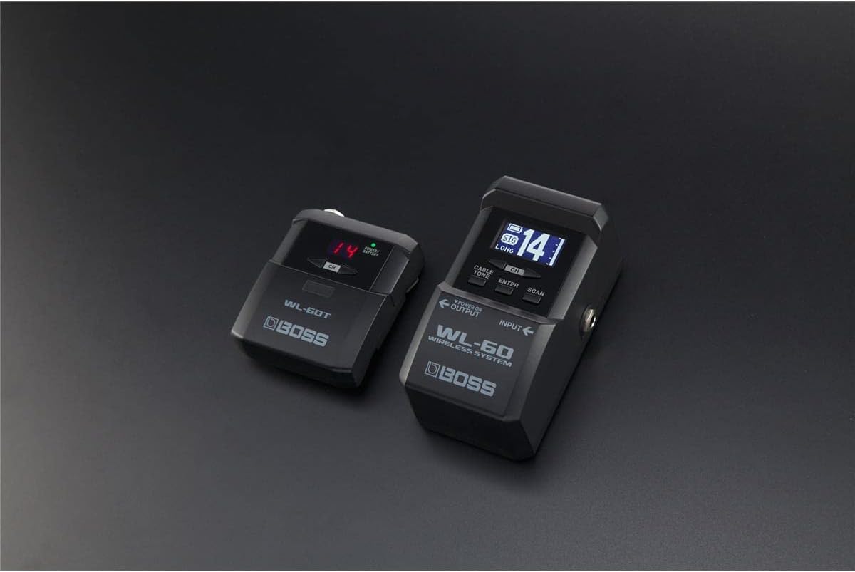 BOSS WL-60 Wireless Guitar System with Bodypack Transmitter and Stompbox-size Receiver (WL-60), Black