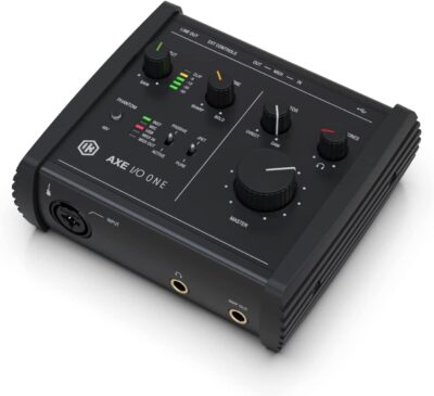 IK Multimedia AXE I/O One – Professional USB Audio Interface with Z-TONE advanced guitar tone shaping, AmpliTube and TONEX software included, high-resolution recording studio equipment