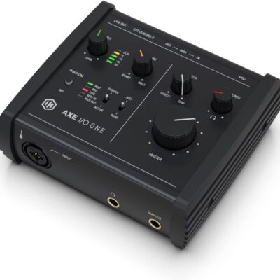 IK Multimedia AXE I/O One – Professional USB Audio Interface with Z-TONE advanced guitar tone shaping, AmpliTube and TONEX software included, high-resolution recording studio equipment
