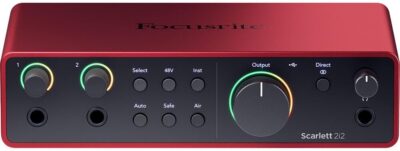 Focusrite Scarlett 2i2 Studio Audio Interface + Aston Spirit Stereo Pair Microphones Bundle – USB Recording Kit for Home Studio, Podcasting & Vocal Recording