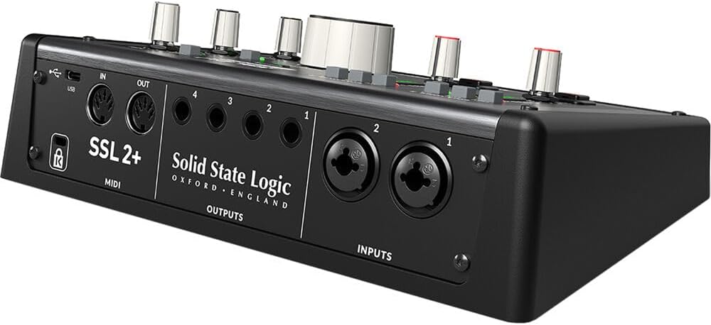 Solid State Logic SSL 2+ MKII – 2×4 USB Audio Interface Bundle with Slate Digital VMS ML-1A Large-diaphragm Condenser Modeling Microphone