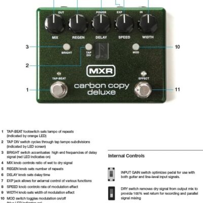MXR M292 Carbon Copy Deluxe Analog Delay Guitar Effects Pedal Bucket-Brigade 600ms Modulation with Tonebird Tool, Patch Cables, Picks, Polish Bundle Bonus Package