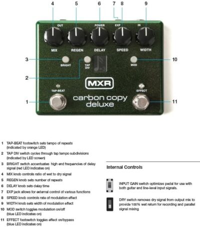 MXR M292 Carbon Copy Deluxe Analog Delay Guitar Effects Pedal Bucket-Brigade 600ms Modulation with Tonebird Tool, Patch Cables, Picks, Polish Bundle Bonus Package