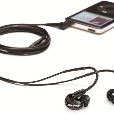 Shure SE215 PRO Wired Earbuds, Professional Sound Isolating Earphones with Clear Sound, Deep Bass, Secure in-Ear Fit, Carrying Case, Black (SE215-K)