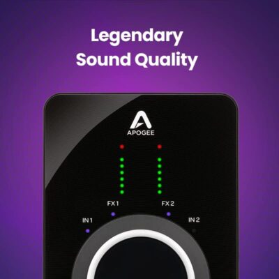 Apogee Duet 3-2 Channel USB Audio Interface for Recording Mics, Guitars, Keyboards on MAC and PC – Great for Recording, Streaming, and Podcasting, Runs Apogee DSP Plugin