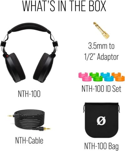 RØDE NTH-100 Professional Over-ear Headphones For Content Creation, Music Production, Mixing and Audio Editing, Podcasting, Location Recording,Black