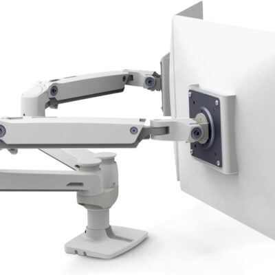 Ergotron – LX Dual Monitor Arm, VESA Desk Mount – for 2 Monitors Up to 27 Inches, 7 to 20 lbs Each – White