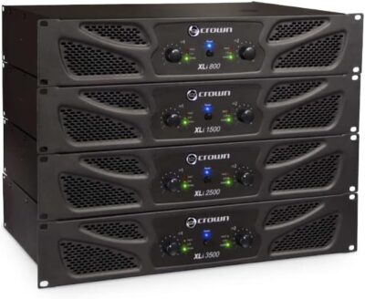 Crown XLi800 Two-channel, 600-Watt Bridged 8Ω Power Amplifier. Professional DJ, PA, Stage Amp. Black