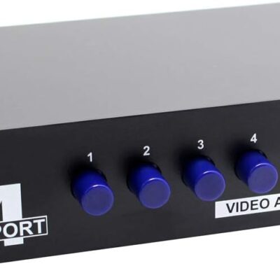 Panlong 4-Way AV Switch RCA Switcher 4 in 1 Out Composite Video L/R Stereo Audio Selector Box for DVD STB Game Consoles