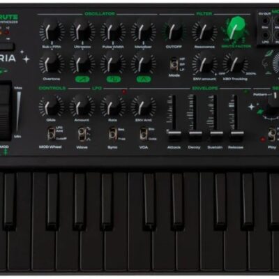 Arturia Micro Brute UFO Bundle with Polsen HPC-A30 Closed-Back Studio Monitor Headphones, Kellards MID-P10T Pro MIDI to MIDI Cable 10 Feet