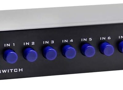 Panlong 8-Way AV Switch RCA Switcher 8 in 1 Out Composite Video L/R Audio Selector Box for DVD STB Game Consoles
