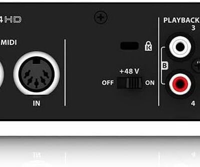 Behringer UMC204HD Audiophile 2×4, 24-Bit/192 kHz USB Audio/MIDI Interface with Midas Mic Preamplifiers | For Recording Microphones and Instruments