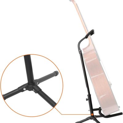 Amazon Basics Height Adjustable Portable Foldable Guitar Stand with Padded Non-Slip Secure Support for Acoustic, Electric, Bass and Banjos, Black