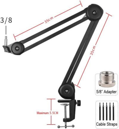 518H4rVX5mL. AC Audio-Technica AT2020USB-X Cardioid Condenser USB Microphone with Microphone Arm + Wind Screen Pop Filter + Cleaning Cloth (4 Items)