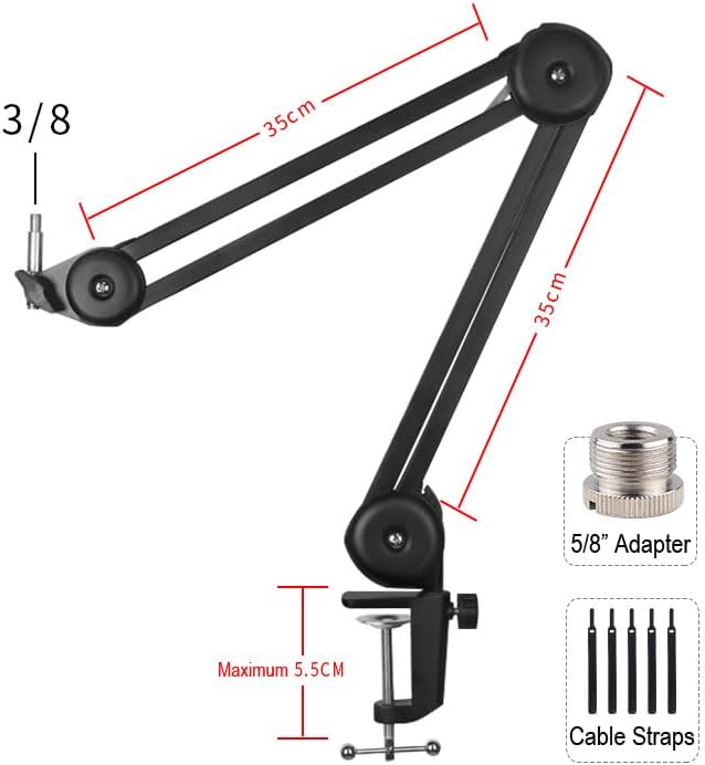 Audio-Technica AT2020USB-X Cardioid Condenser USB Microphone with Microphone Arm + Wind Screen Pop Filter + Cleaning Cloth (4 Items)