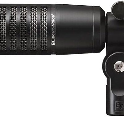 Electro-Voice RE320 Variable-D Dynamic Vocal and Instrument Microphone Bundle with SSM-BC10 Mic Shockmount (Black Matte) and BAI-2X Two-Section Broadcast Arm with Springs and XLR Cable, F.01U.120.616