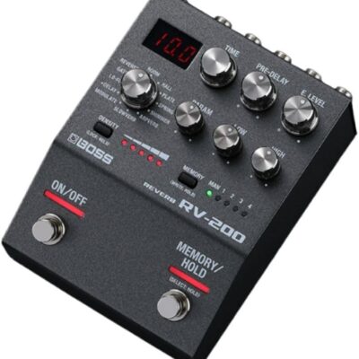 BOSS RV-200 Reverb | Premium Reverb Processing in a Streamlined BOSS 200 Series Effects Pedal Design for Guitar & Other Instruments | 12 Reverb Types including Arpverb | 127 User Memories