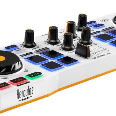 Hercules DJControl Mix DJ Software Controller with Algoriddim Djay App Bundle with Hercules HDP DJ45 Closed-Back, Over-Ear DJ Headphones